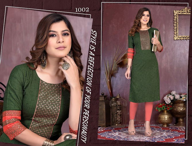 Beauty Queen Valvet Girl 1 Rayon Fancy Ethnic Wear Designer Kurti Collection